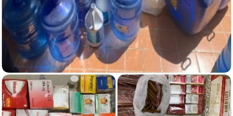 PN decomisa alcohol adulterado, medicamentos vencidos y cigarrillos en La Romana; una persona detenida