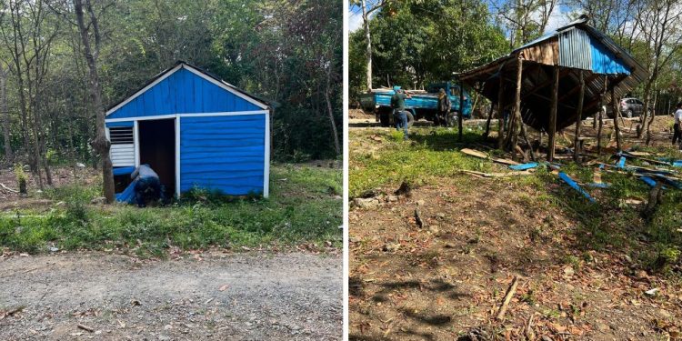 Desalojan construcciones en área protegida del río Jaya, en Duarte