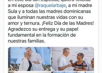 Abinader felicita a las madres en su día; resalta su rol en la familia