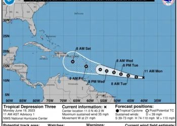 ONAMET monitorea depresión tropical #3 que se mueve hacia el Caribe