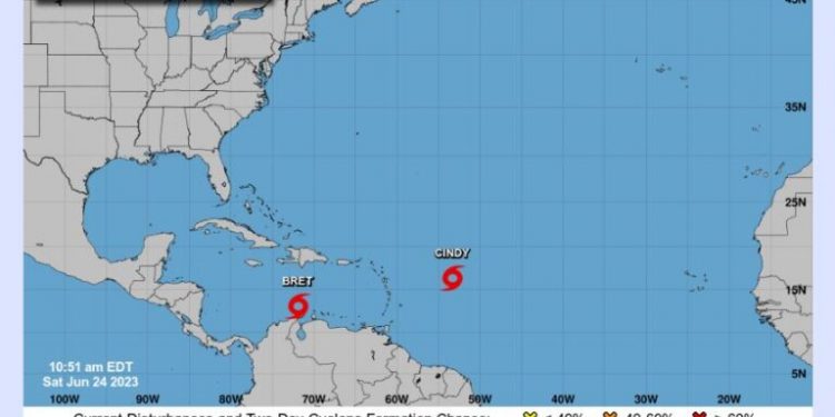 Descontinúan alerta por lluvias; Bret se debilita
