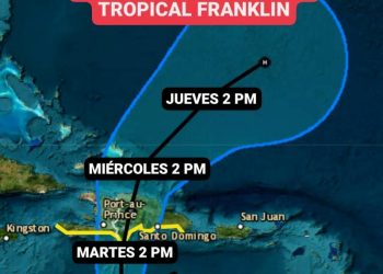 Tormenta tropical Franklin provocará significativas lluvias sobre el país