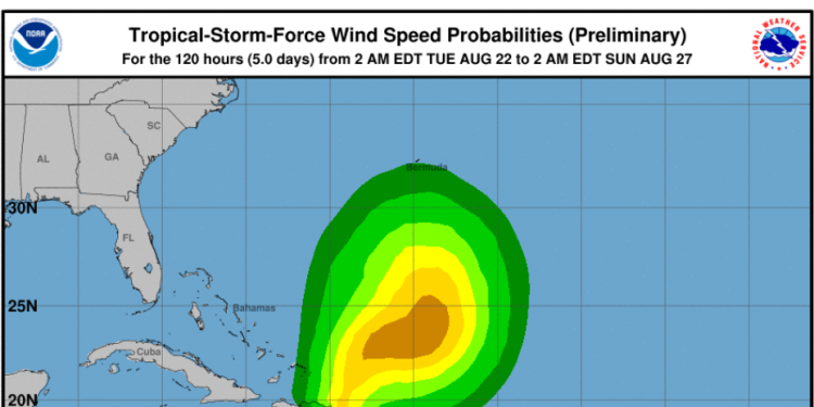 La tormenta Franklin se desplaza a 5 km/h y el acumulado de lluvia alcanzaría hasta 15 pulgadas