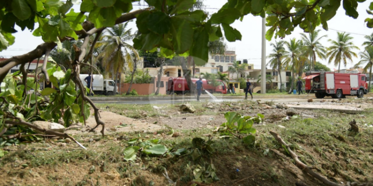 Más de 250 hombres trabajan para habilitar autopista 30 de Mayo tras escombros provocados por Beryl