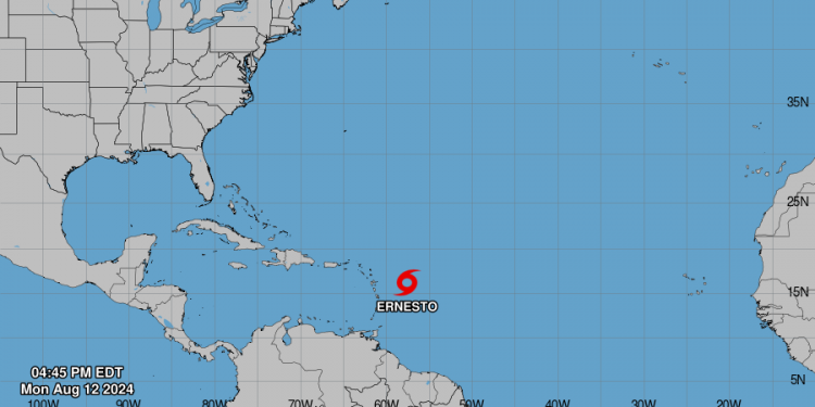Se forma Ernesto, la quinta tormenta tropical de la temporada