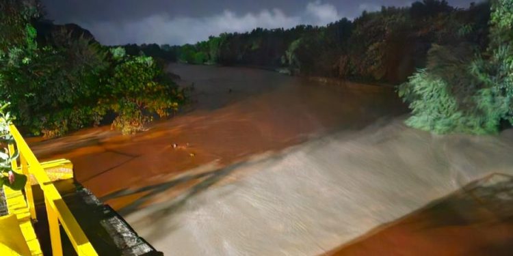 Río Masacre en Dajabón registra fuerte crecida por lluvias tras la incidencia de una vaguada