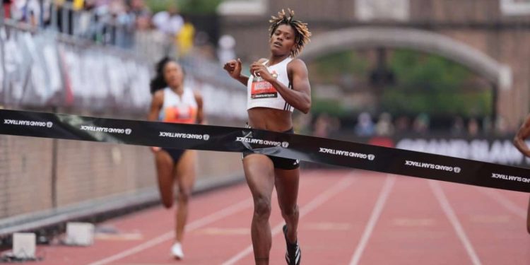 Marileidy Paulino repite triunfo en los 200 metros del Grand Slam Track
