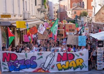 Protestas contra Jeff Bezos en Venecia