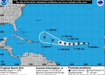 Gloria Ceballos dice tormenta Erin podría convertirse en huracán; vigilan su trayectoria