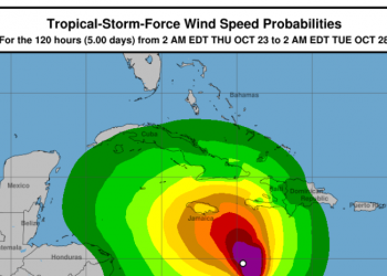Melissa se moverá lento durante varios días formando curvas y vueltas en el mar Caribe