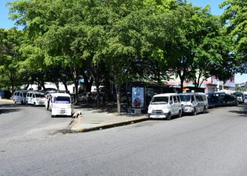 Choferes de diferentes rutas ocupan espacios de parques públicos