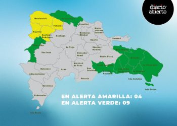 COE mantiene cuatro provincias en alerta amarilla y aumenta a nueve en verde, incluyendo el Distrito Nacional
