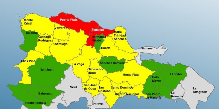 Puerto Plata y Espaillat están en alerta roja; COE aumenta alerta para algunas provincias