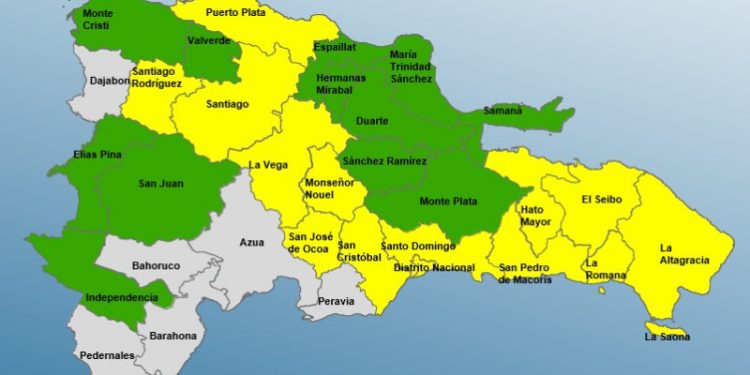 COE vuelve a colocar el Gran Santo Domingo y a otra 12 provincias en alerta amarilla