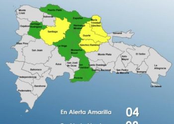 COE coloca cuatro provincias en alerta amarilla y ocho en verde por vaguada