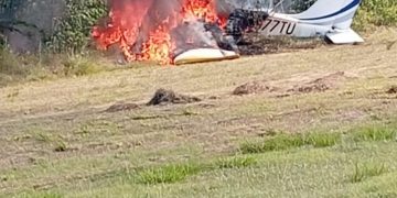 Explosión precede a caída e incendio de avioneta en Dajabón