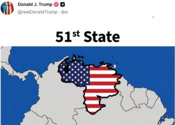 Trump publica un mapa con Venezuela pintada con la bandera de EEUU y como 51º estado