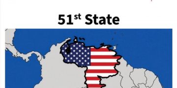 Trump publica un mapa con Venezuela pintada con la bandera de EEUU y como 51º estado