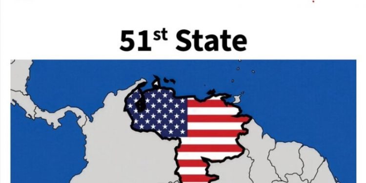 Trump publica un mapa con Venezuela pintada con la bandera de EEUU y como 51º estado