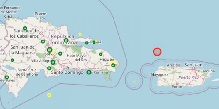 Se registra sismo de magnitud 5.0 al este del país