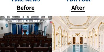 Trump insinúa que sustituirá la sala de prensa de la Casa Blanca por una piscina
