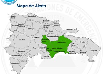 El Gran Santo Domingo, San Cristóbal, Monseñor Noel y Monte Plata en alerta verde por lluvias