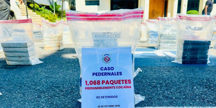 DNCD incauta más de una tonelada de cocaína en las costas de Pedernales; tres colombianos detenidos