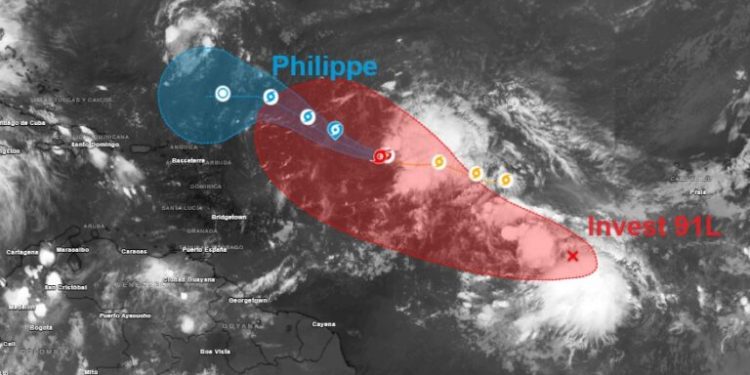 Centro de Huracanes monitorea tormenta tropical Philippe y posible tormenta Rina