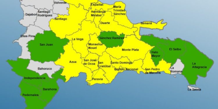 COE mantiene 25 provincias en alerta y modifica alerta roja en la capital