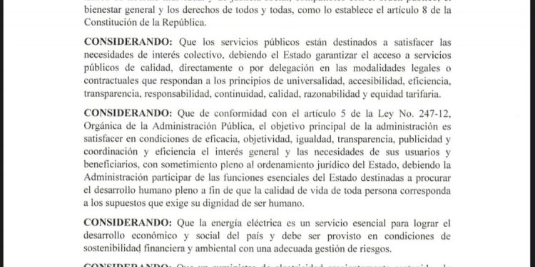 Presidente Abinader emite decreto declara de alto interés nacional proyectos de generación eléctrica tradicionales y fuentes tradicionales