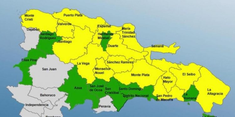 Anuncian lluvias para próximas 72 horas; hay 25 provincias en elerta