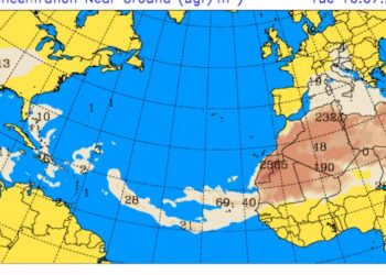 Pronostican para este martes algunos aguaceros puntuales y calor por polvo del Sahara