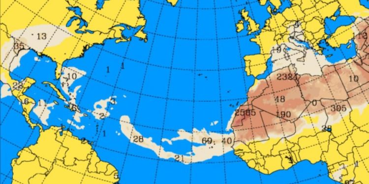 Pronostican para este martes algunos aguaceros puntuales y calor por polvo del Sahara