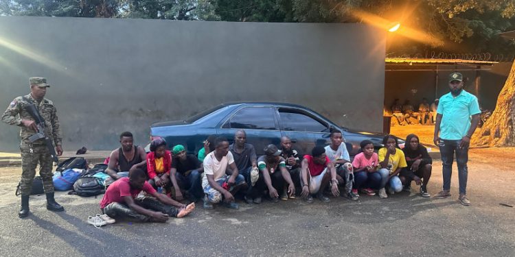 Detienen carro con 14 haitianos de estatus migratorio irregular; chofer logra escapar