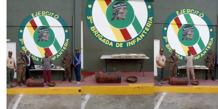 Ejército ocupa 10 pacas de marihuana dentro de dos tanques de gas en San Juan