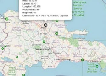 Sismo de magnitud 4 cerca de Moca y se siente en varias comunidades del Cibao