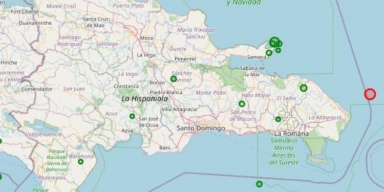 Se registra sismo de magnitud 5.2 al este de Punta Cana