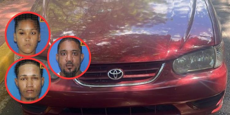 Policía apresa a tres personas tras asalto y ocupación de vehículo robado en Santiago