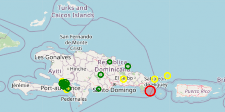Temblor 5.2 grados se registra en el mar Caribe cerca de la isla Saona