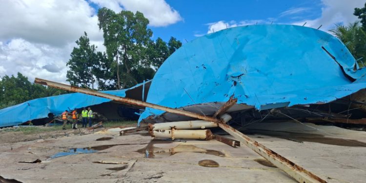 INAPA: Ruptura en la base causó el derrumbe de tanque de agua en SPM