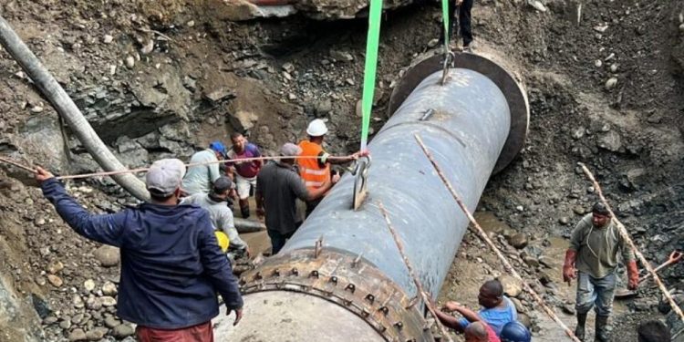 Coraasan e INAPA entran en fase final para restablecer servicio de agua en Moca y Santiago tras avería