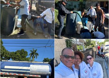 Comunidad Segura y Coraasan distribuyen agua potable en Licey al Medio tras avería en tubería en Sabana Iglesia