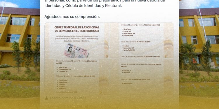 JCE anuncia cierre de oficinas en el exterior por capacitación sobre nueva cédula