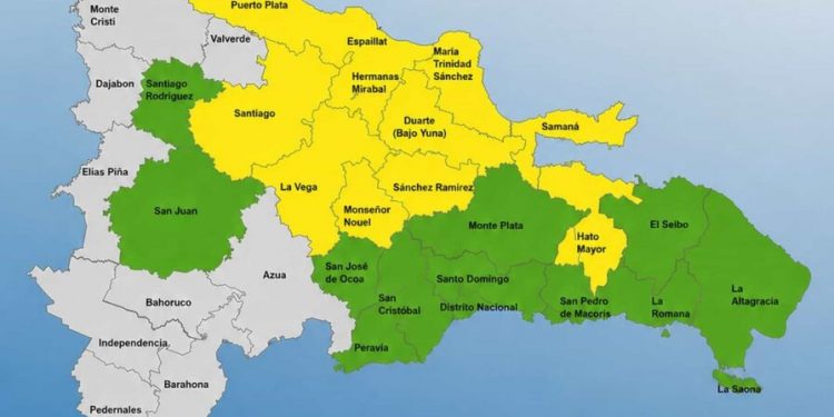 El COE mantiene 11 provincias en alerta amarilla y 11 en verde por efectos de vaguada