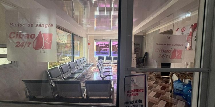 Salud Pública clausura banco de sangre en Moca por incumplimiento de las normas sanitarias